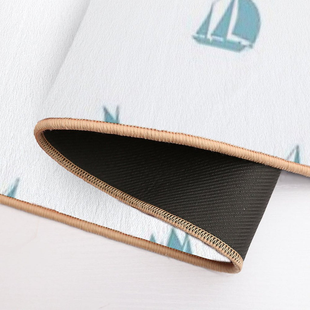 Sail Boats Drifting Away Print  Fade-Resistant Bath Mat