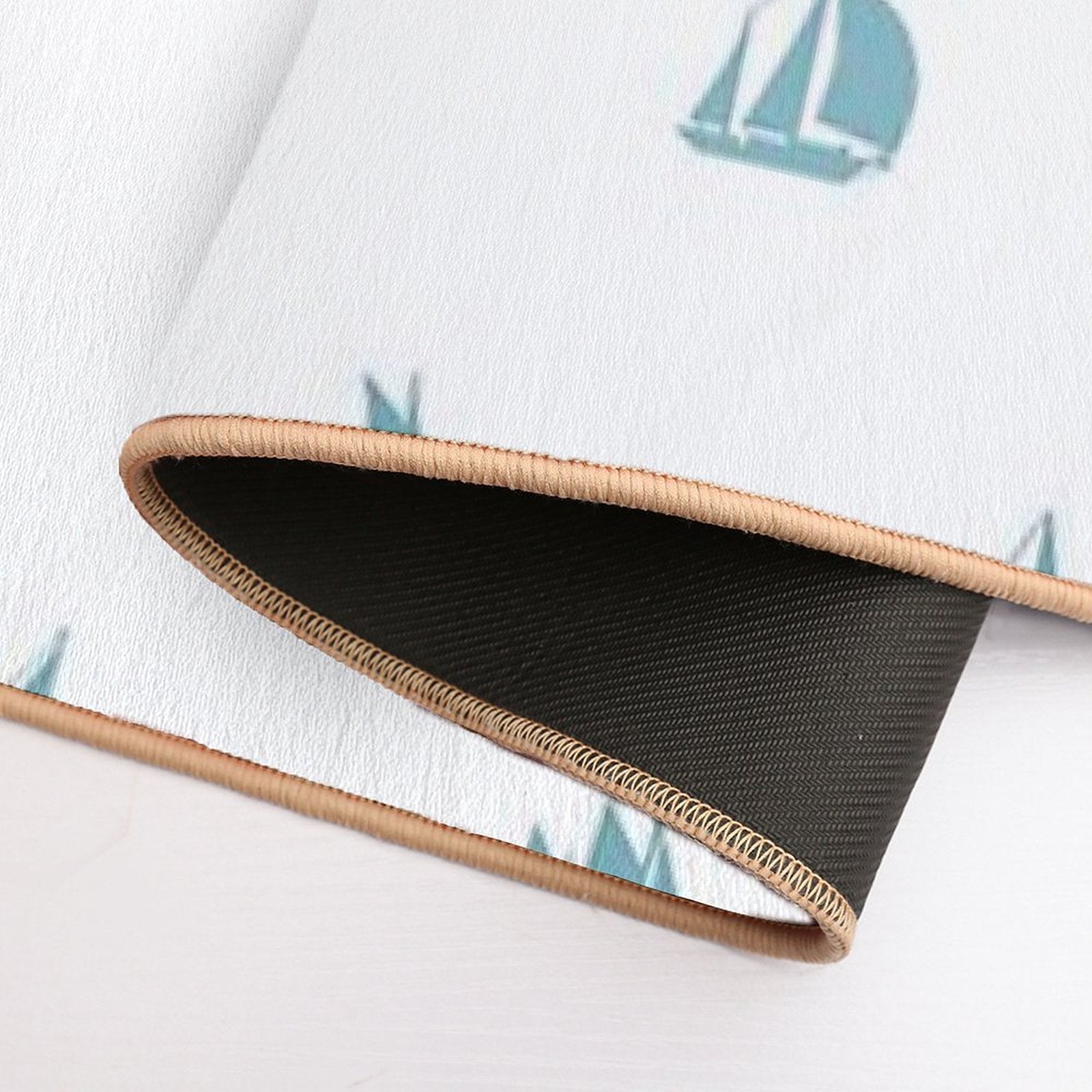 Sail Boats Drifting Away Print  Fade-Resistant Bath Mat