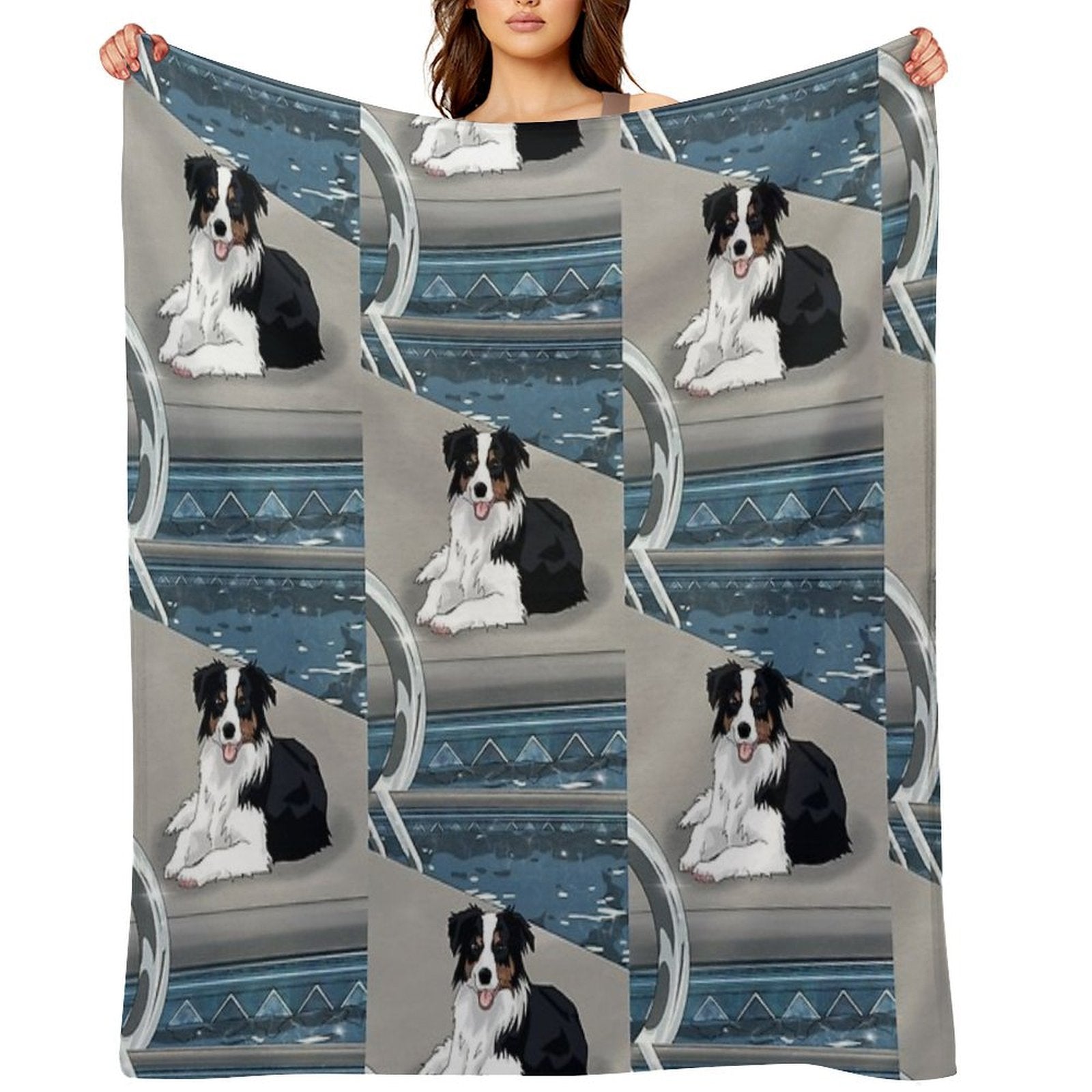 Dog by Pool Durable Throw Blanket