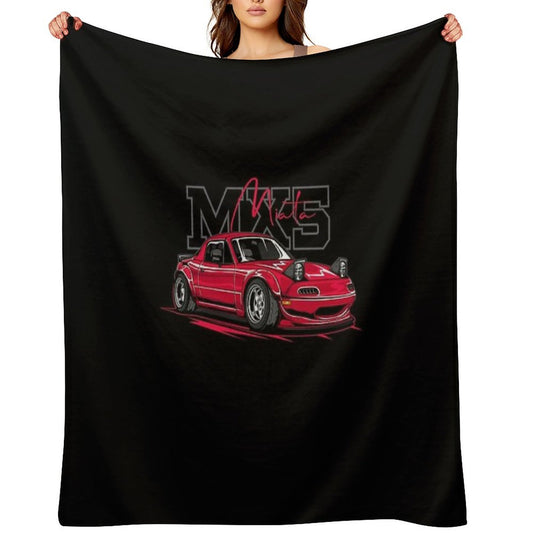 Red Mazda MX5 Miata Durable Throw Blanket