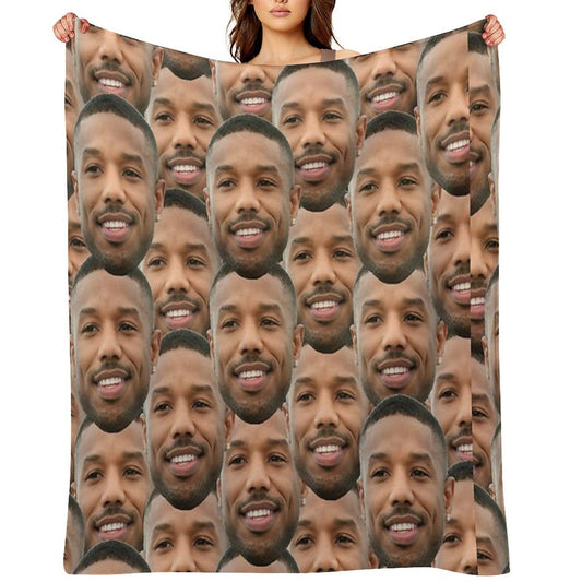 Michael B Jordan Heads Lightweight Throw Blanket