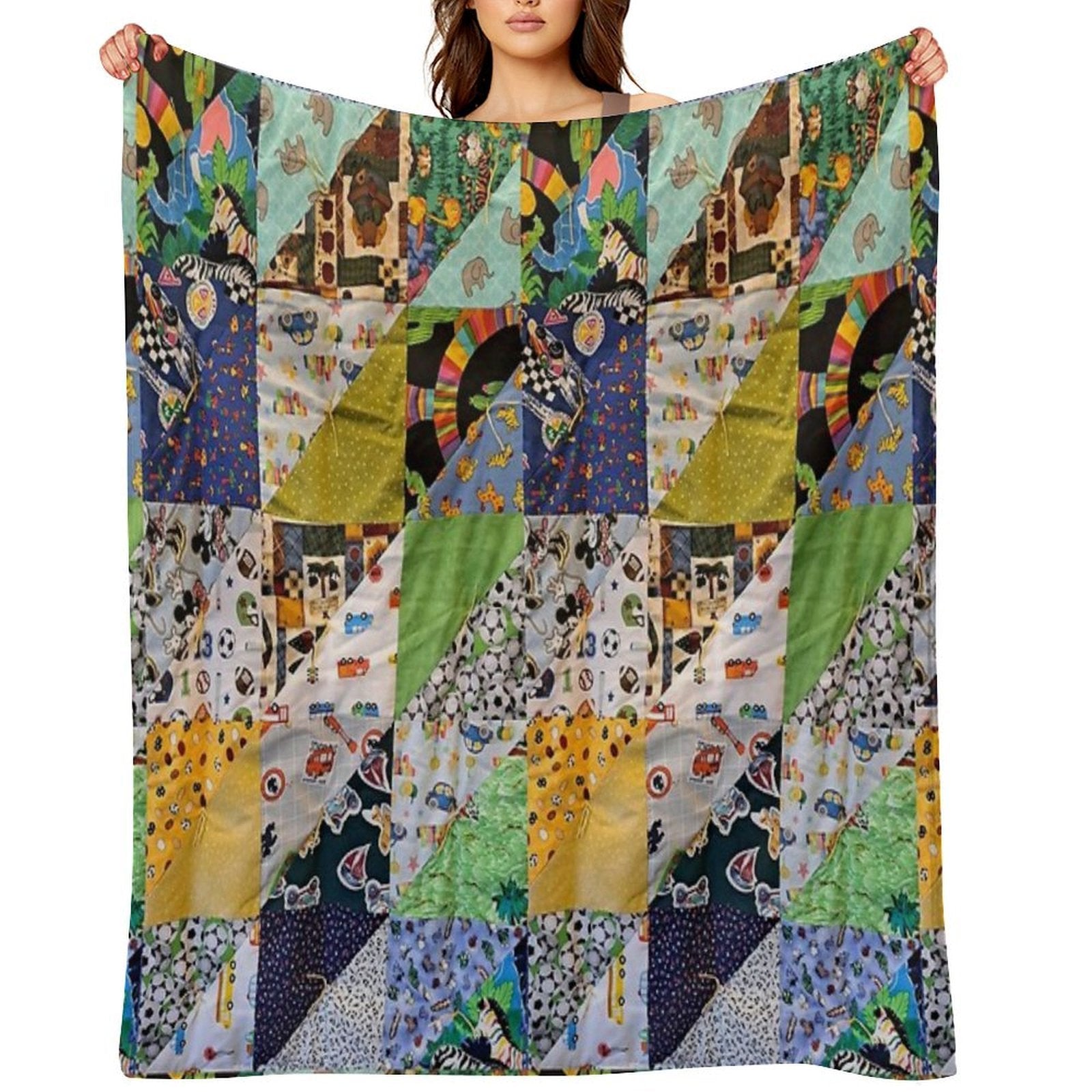 Kids Colorful Animal Funky And Fun Travel-friendly Throw Blanket