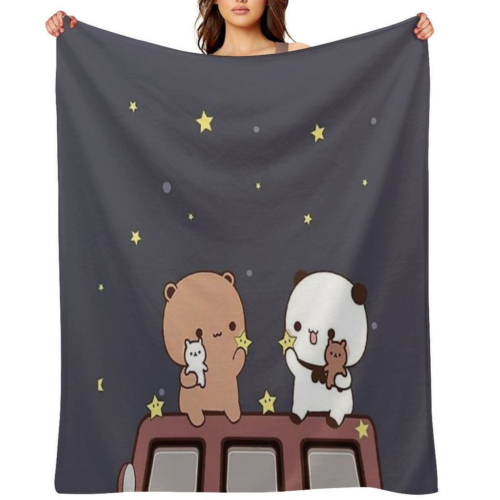 Bubu And Dudu Watching The Moon Together Multi-functional Throw Blanket