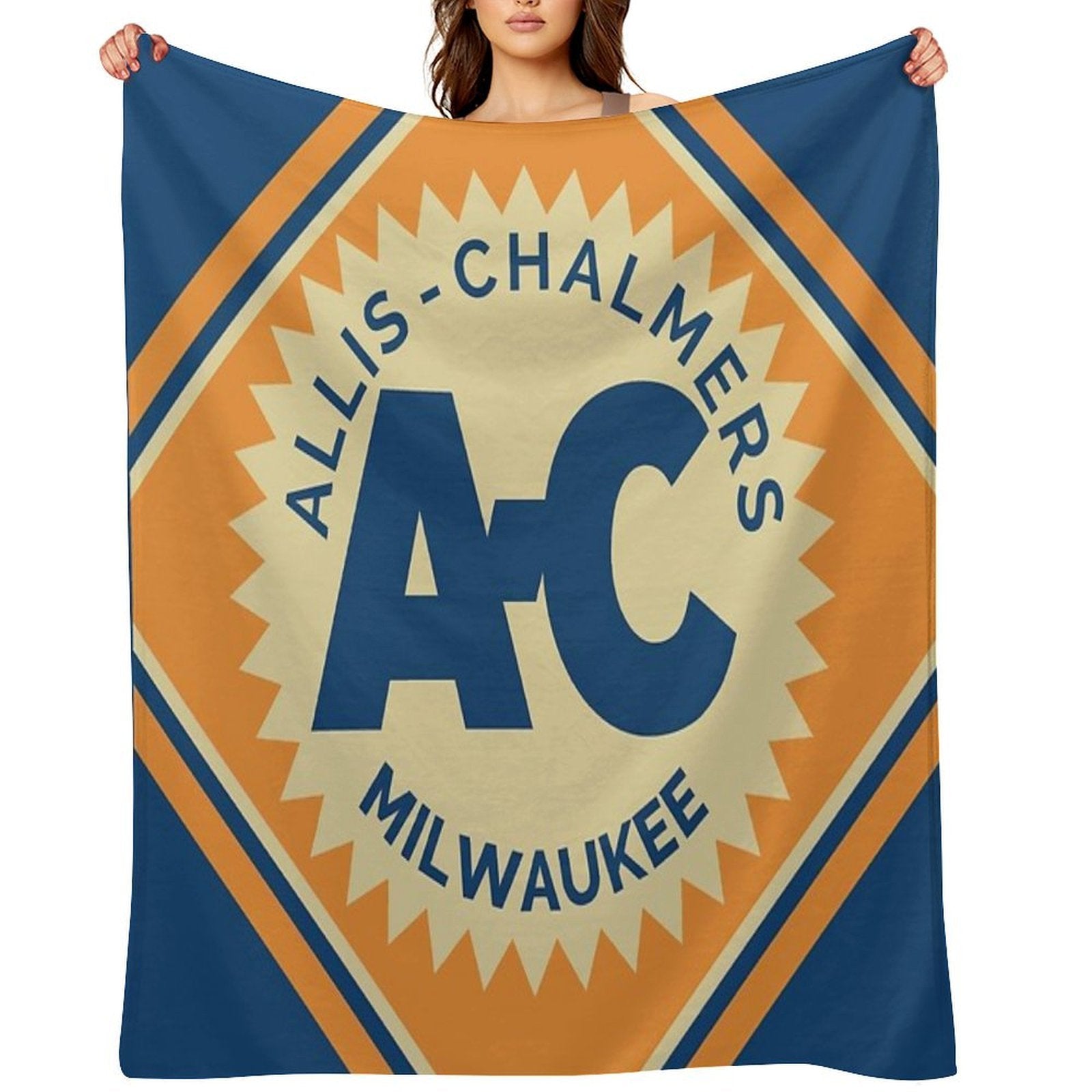 Allis Chalmers Retro Logo Machine-washable Throw Blanket