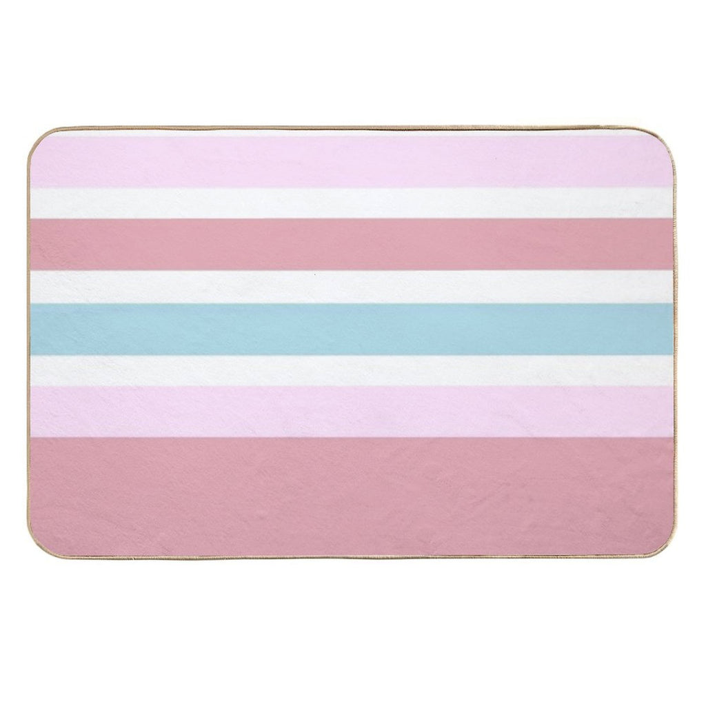 Strawberry And Blue Gum Stripes Durable Bath Mat