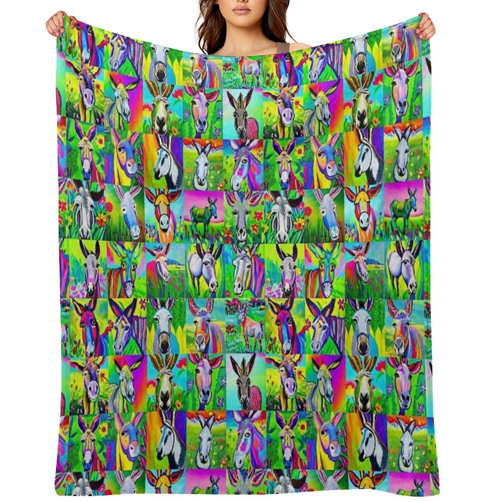 A Collection of Donkey Portraits All-season Throw Blanket