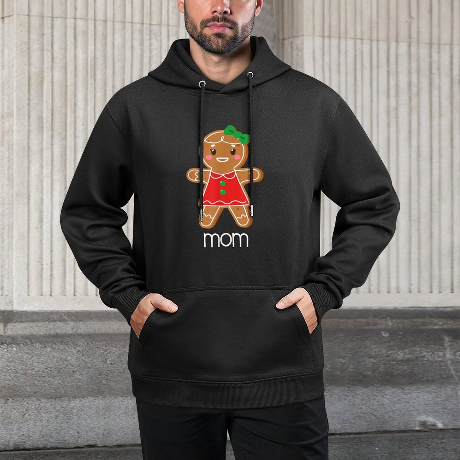 Gingerbread Mom Christmas Matching Pajamas for Family Xmas Relaxed Fit Hoodie