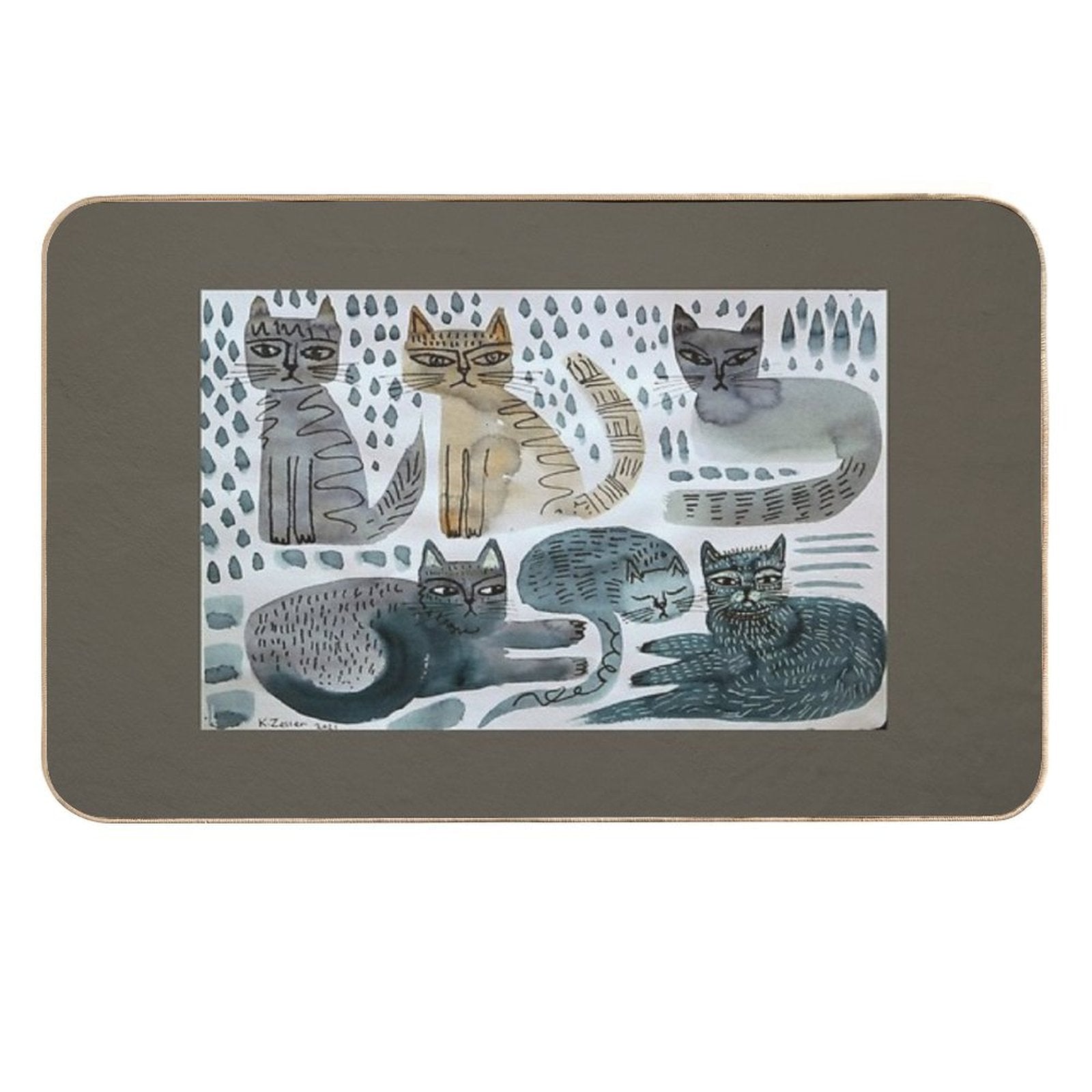 Cats Doodle  Repositionable Bath Mat
