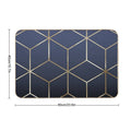 Gold Cubes on Navy Blue  Dirt-Trapping Bath Mat