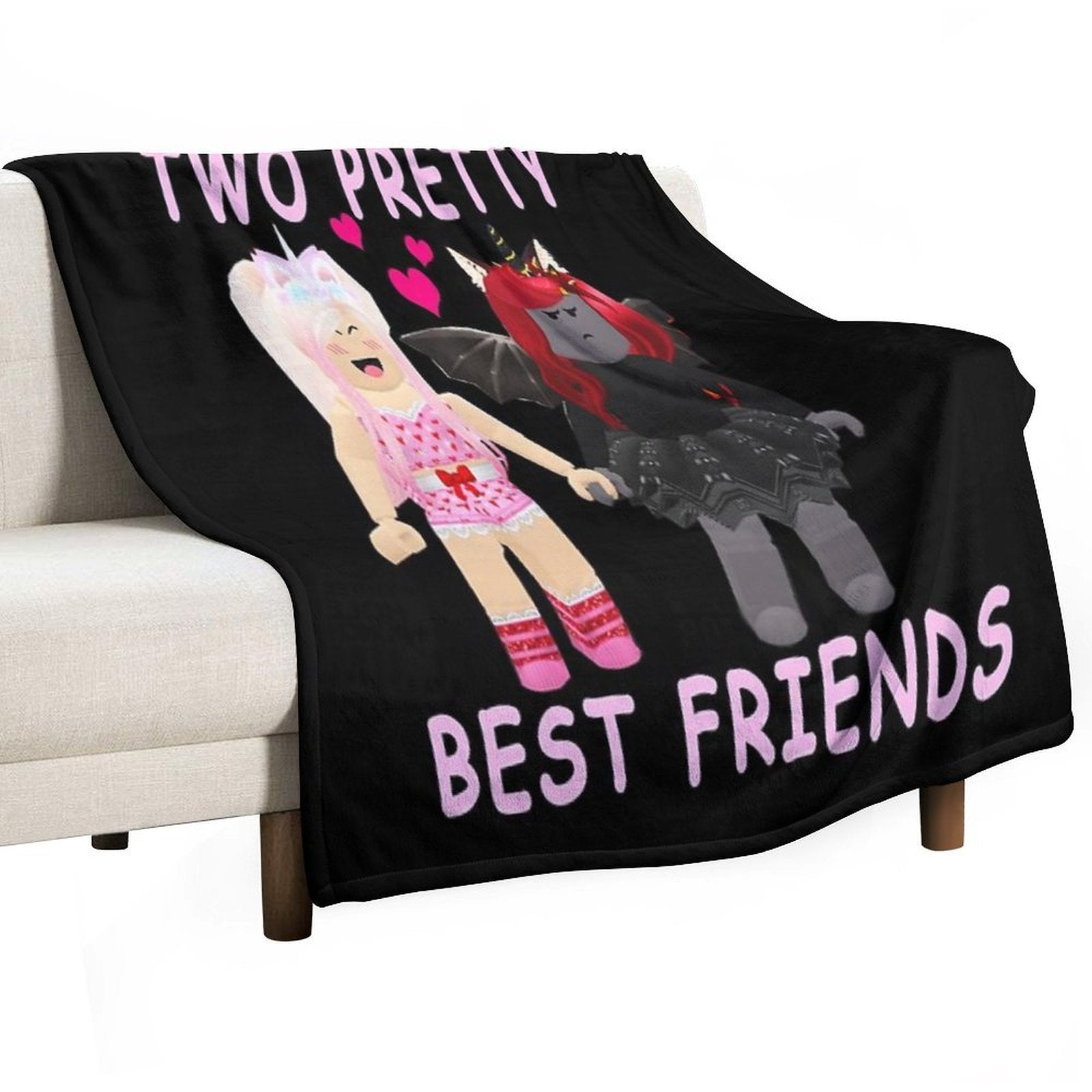 Two Pretty Best Friends IAMSANNA Travel-friendly Throw Blanket