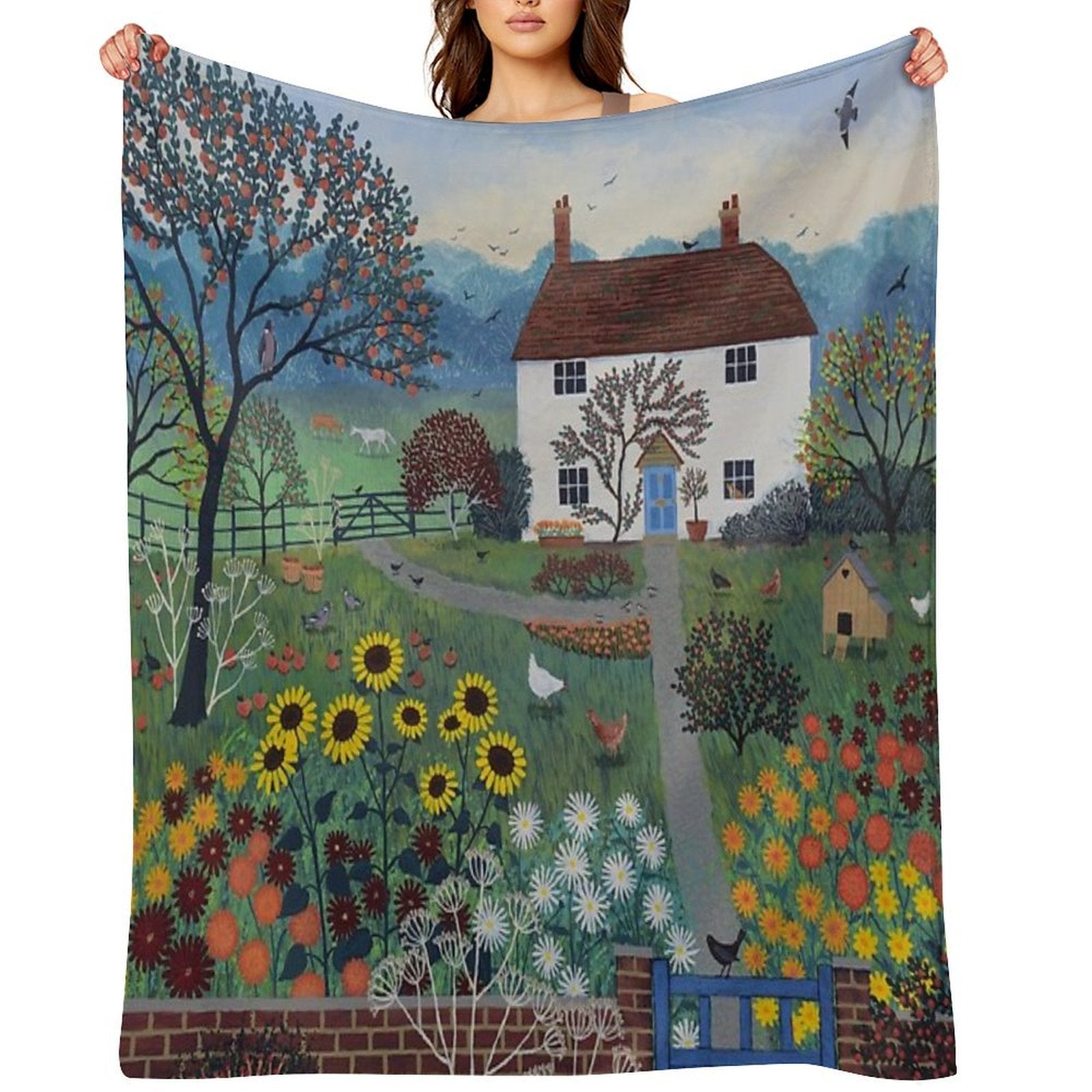Apple Tree Cottage Sustainable Throw Blanket