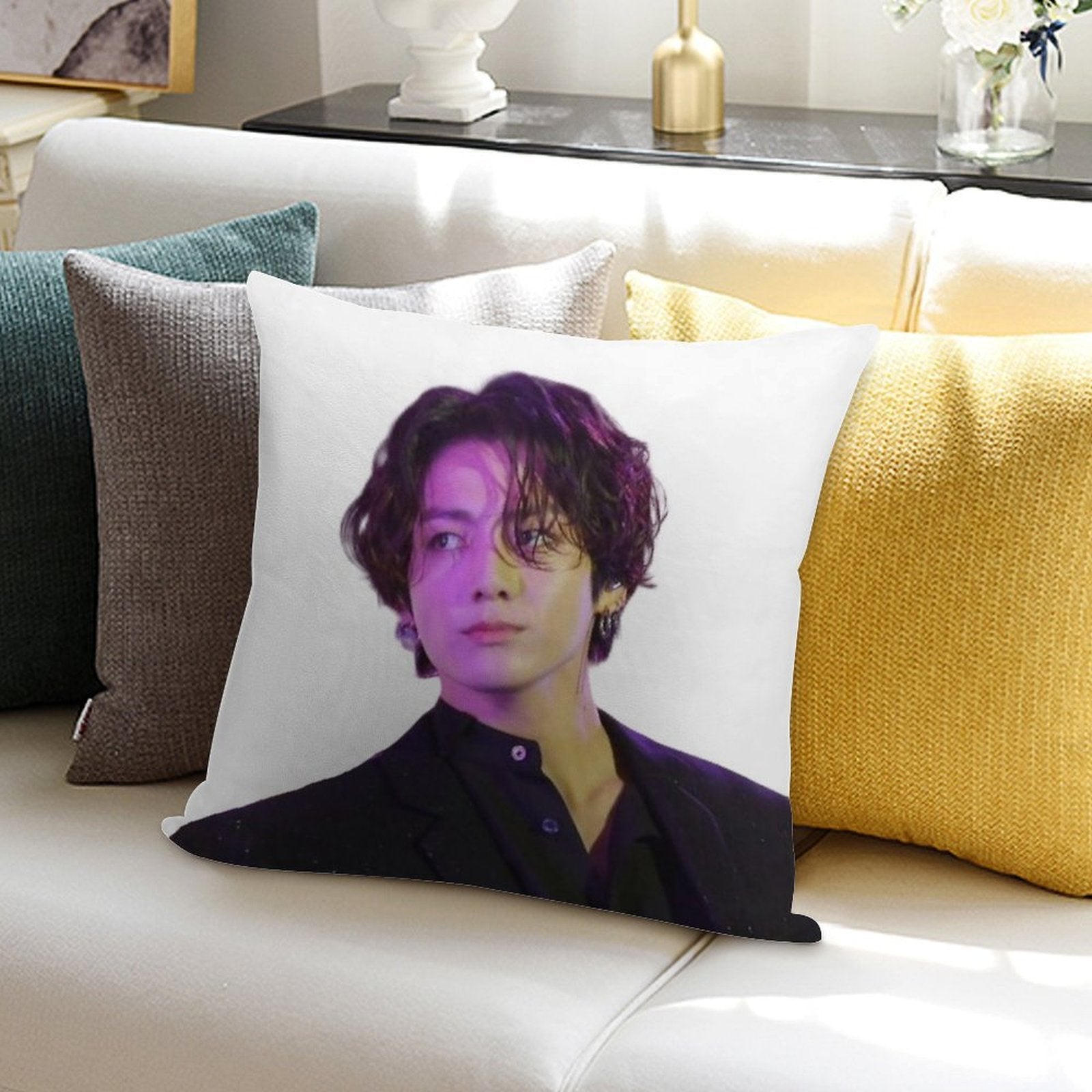 Long Hair JK Soft Durable Construction Throw Pillow