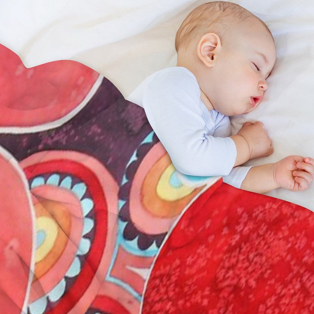 Abstract Flowers Sustainable Throw Blanket