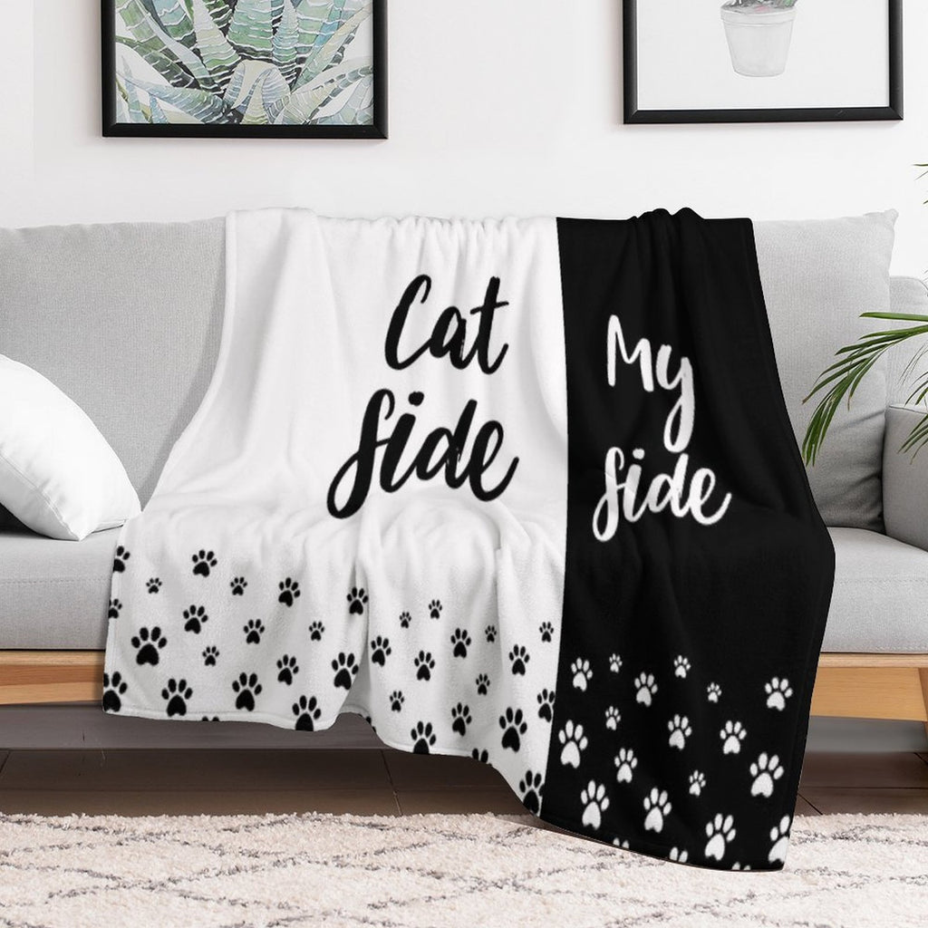 Cat Side My Side Funny Cat Owner Bedding Multi-functional Throw Blanket
