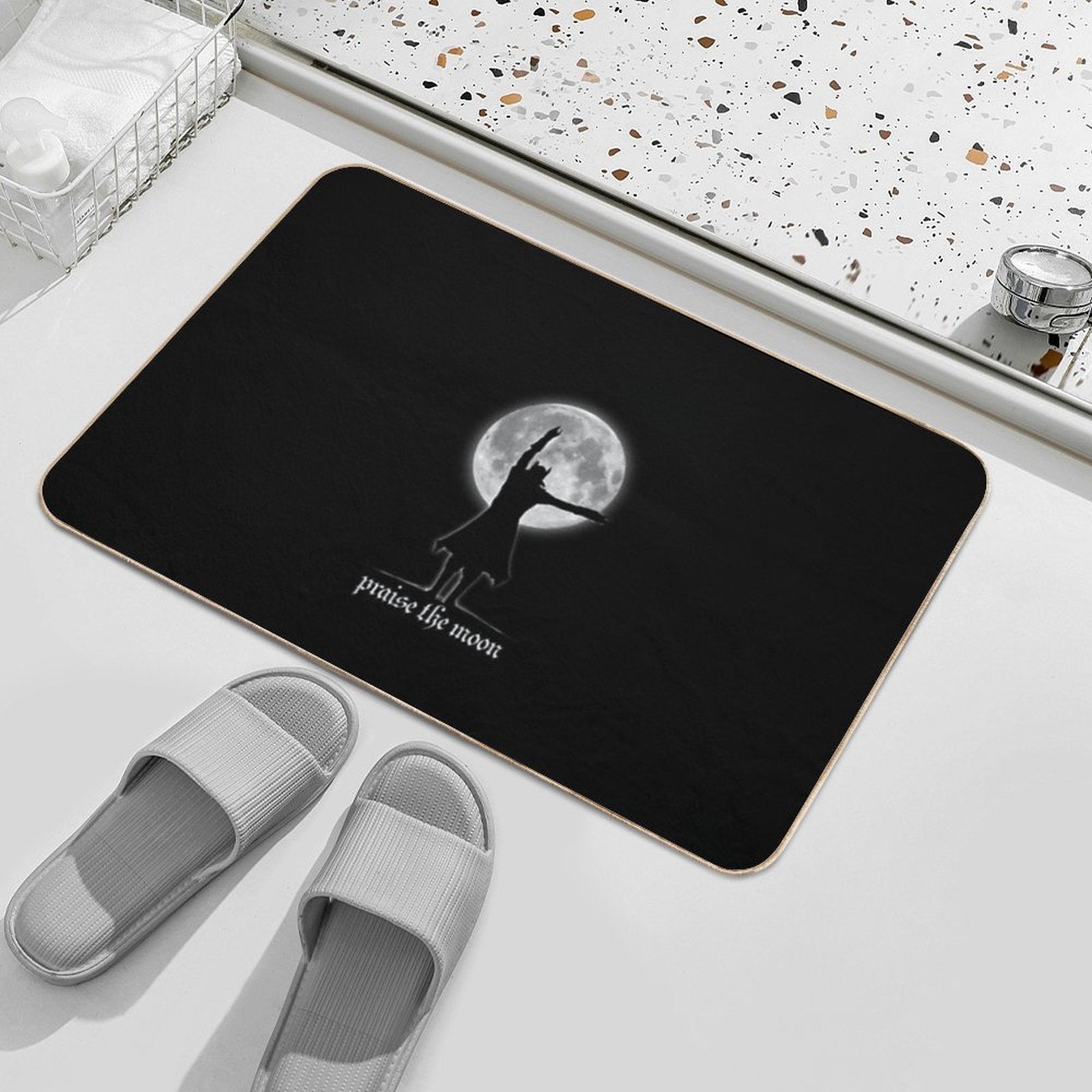 Praise The Moon  Slip-Resistant Bath Mat