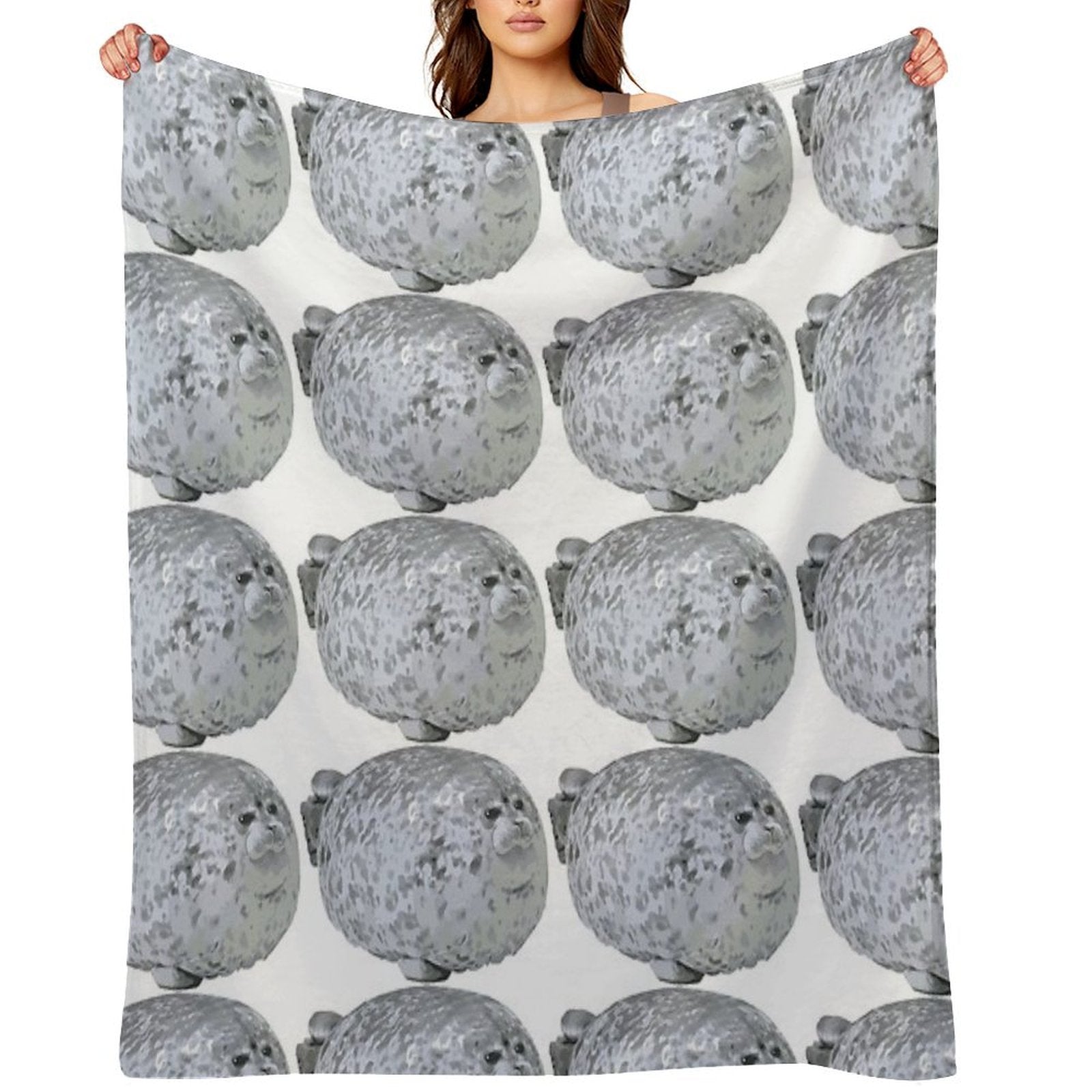 Cute Little Chonky Seal Multi-functional Throw Blanket