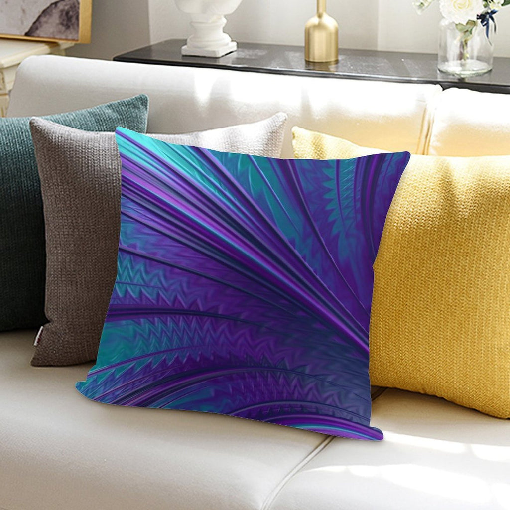 Abstract in Blue And Purple Soft Hidden Zipper Throw Pillow