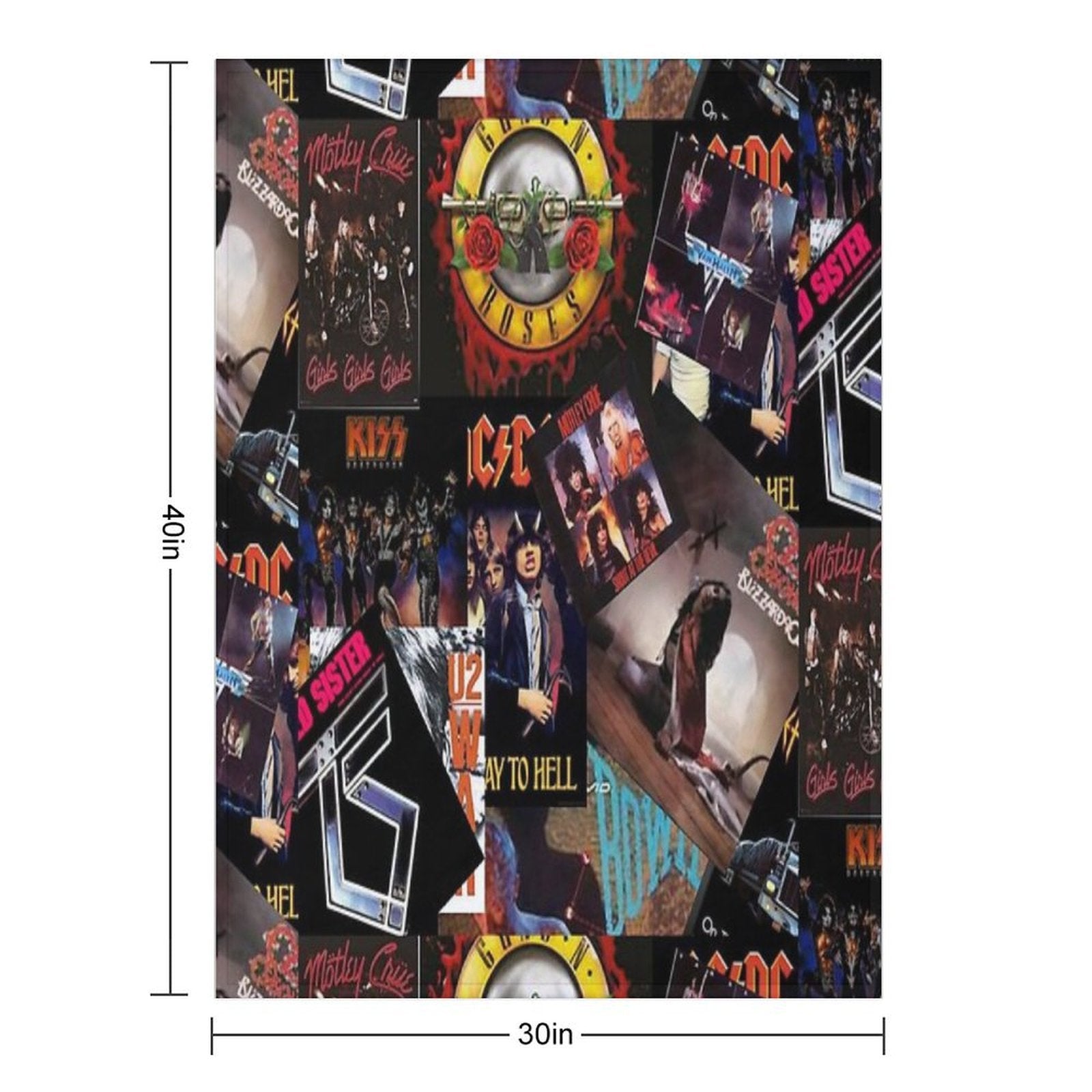 1980s Rock Bands Collage Multi-functional Throw Blanket
