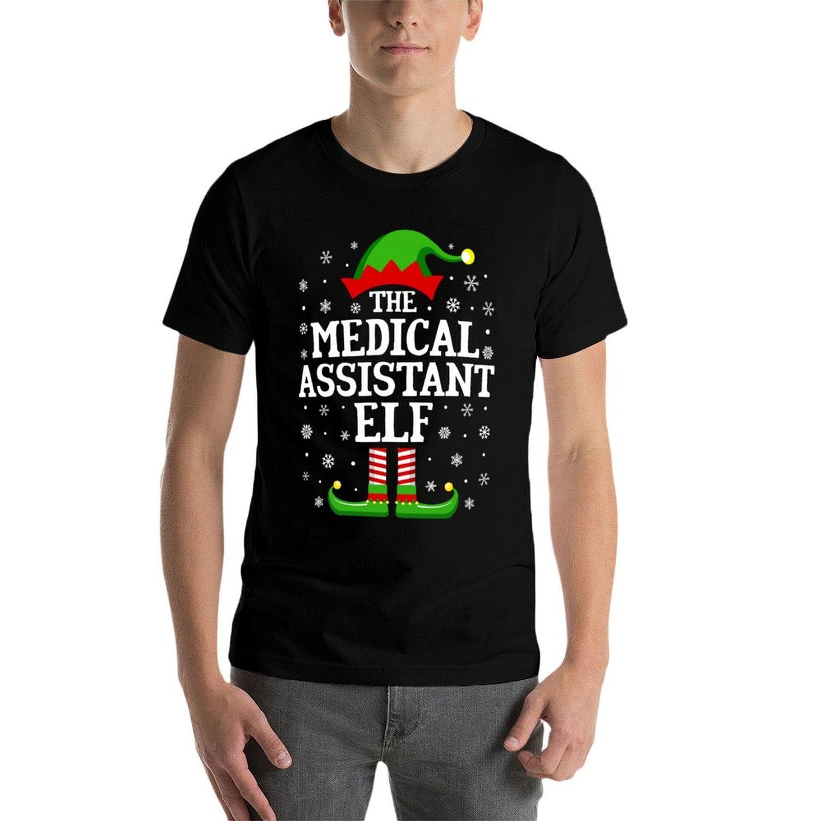 Medical Assistant Elf Funny Christmas Family Matching  Easy-care T-Shirt