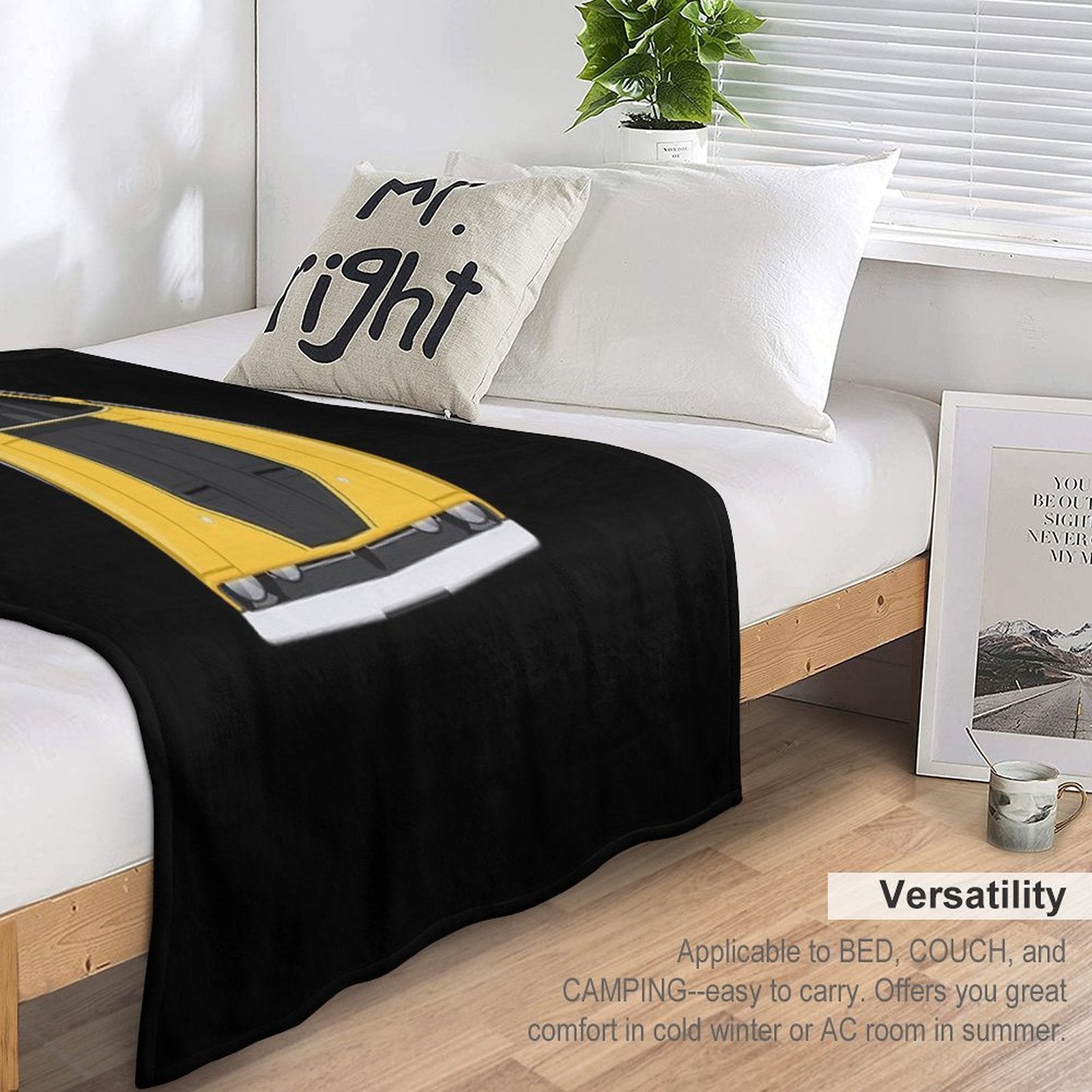Ford Falcon XB GT 351 - Yellow Eco-conscious Throw Blanket