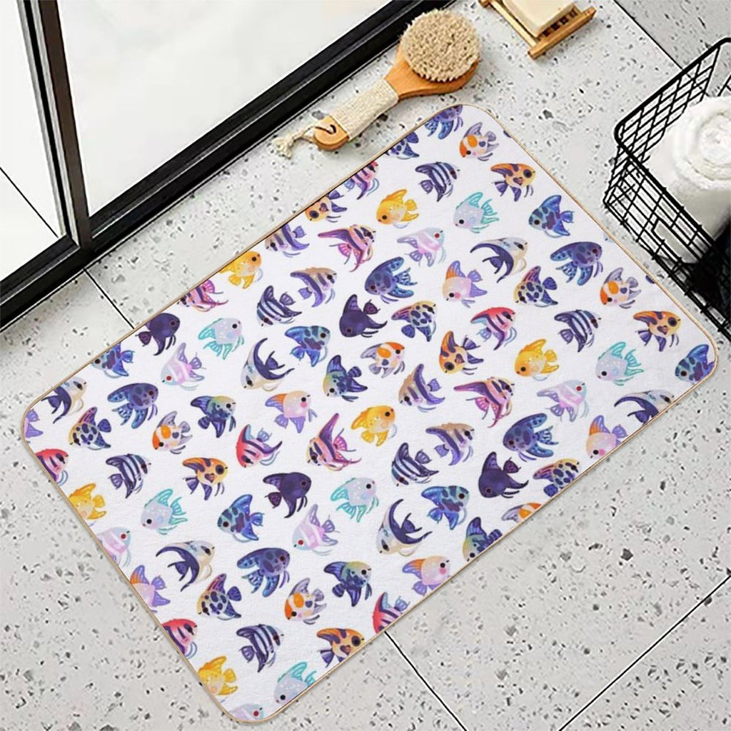 Angelfish! (freshwater) - No Text Or Bright  Versatile Bath Mat