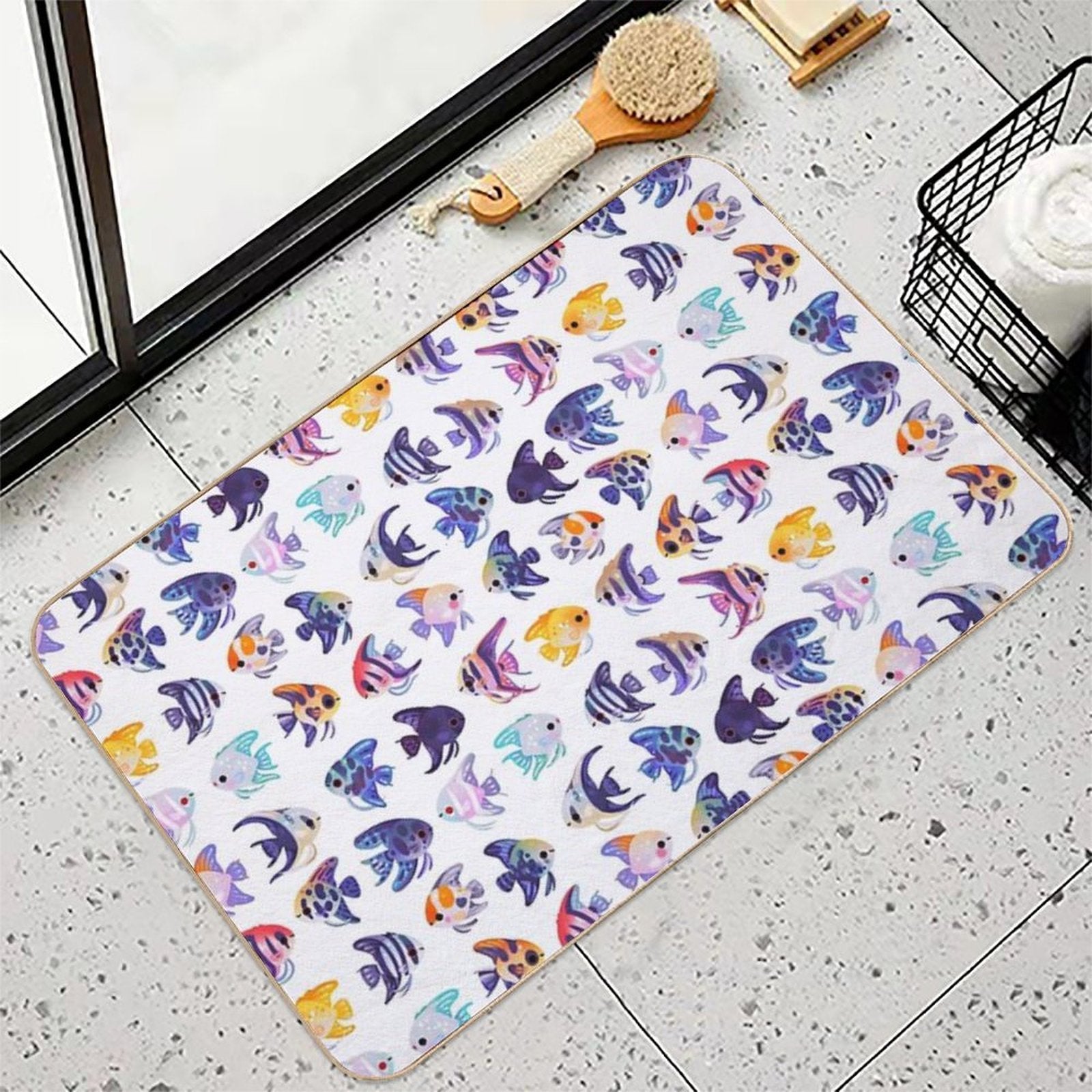 Angelfish! (freshwater) - No Text Or Bright  Versatile Bath Mat