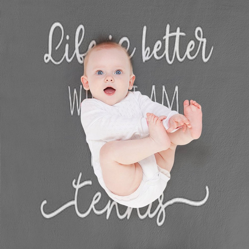 Top Fun Life Is Better with Tennis Design Gift-ready Throw Blanket