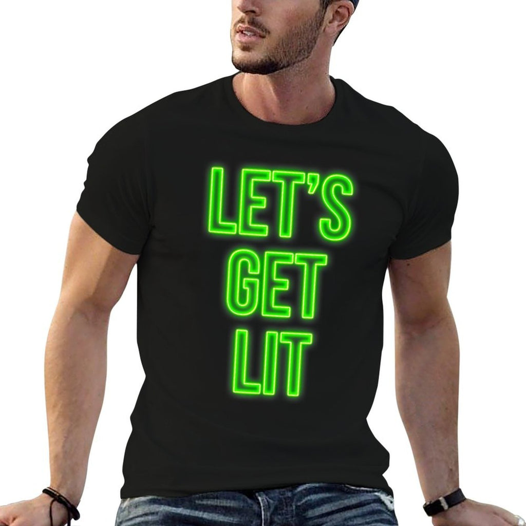 Get Lit Christmas Neon Vintage Retro Outfit  Tagless Design T-Shirt