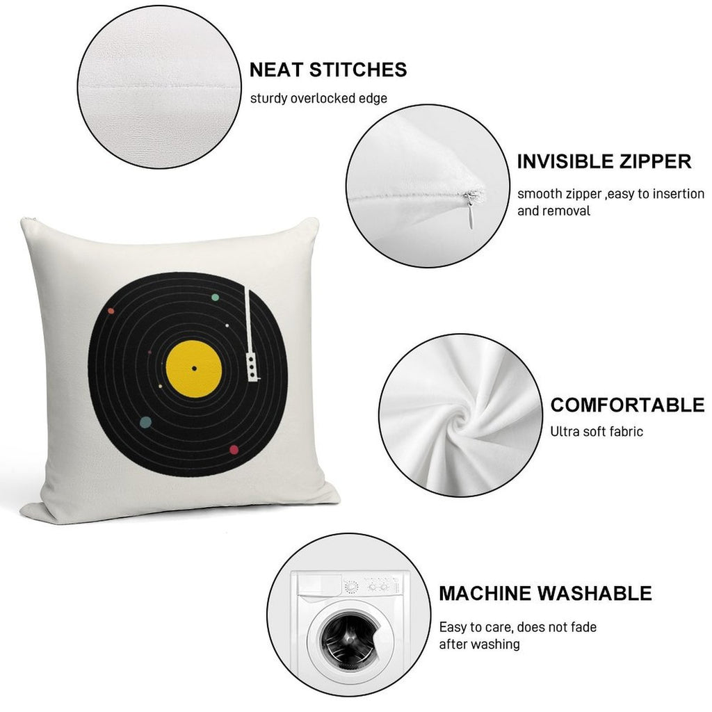 Music Everywhere Soft Shrink-Resistant Throw Pillow