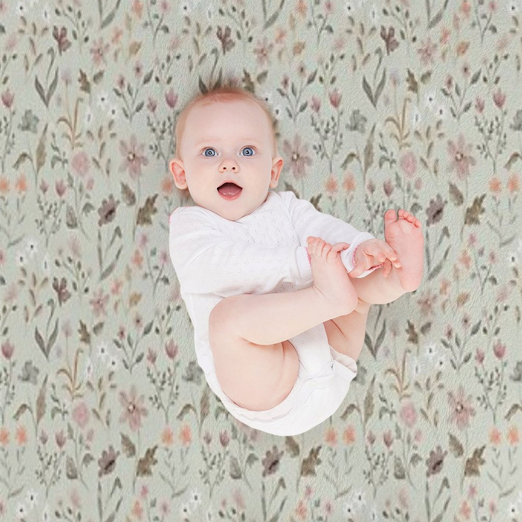 Blotchy Wildflowers - Mint Versatility Throw Blanket