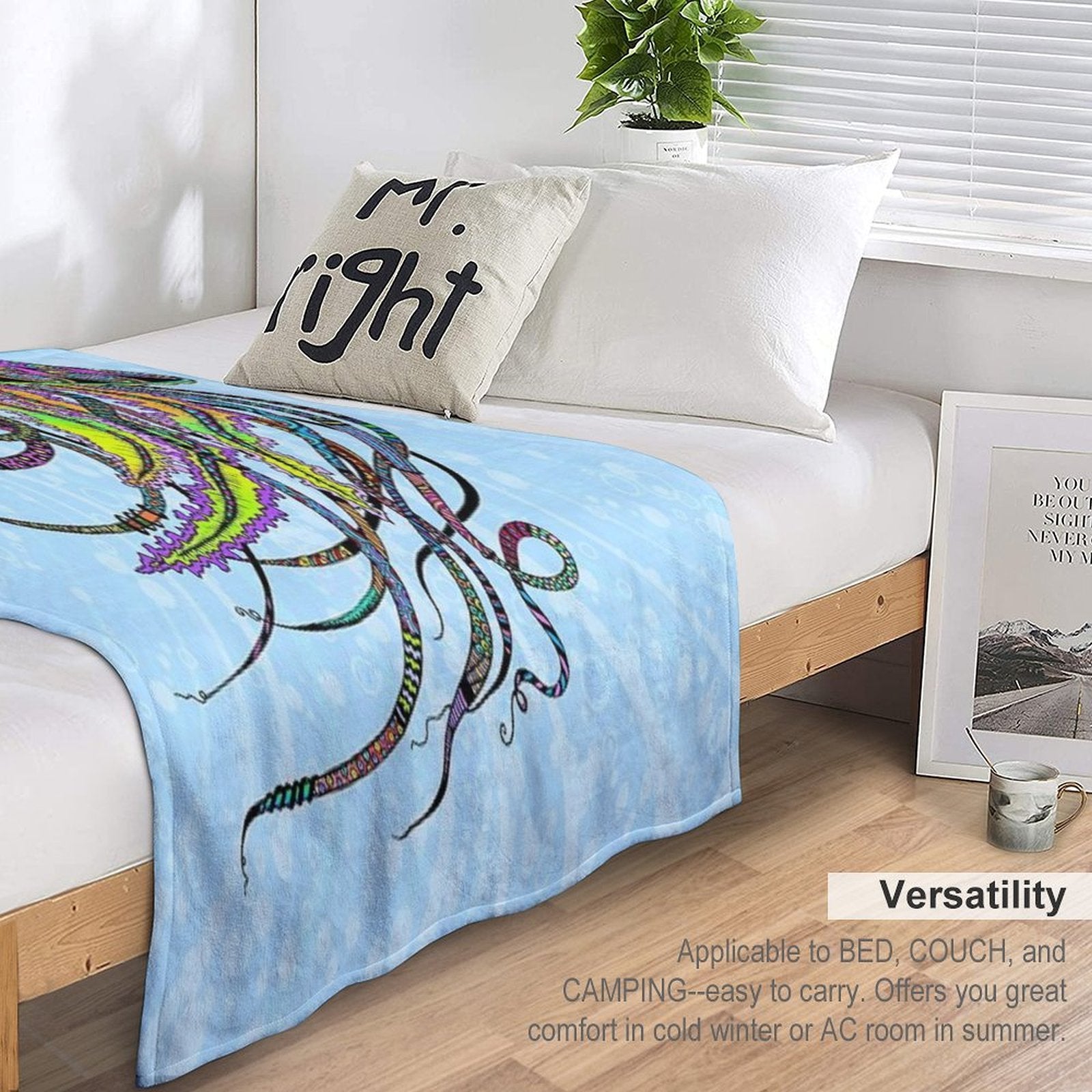 Electric Jellyfish Versatility Throw Blanket