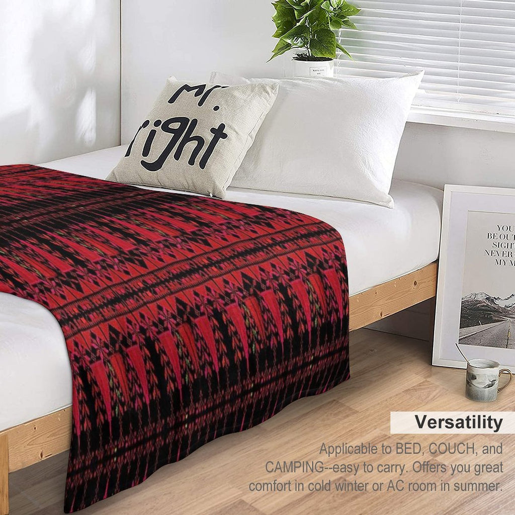 Palestinian Red Trees Durable Throw Blanket