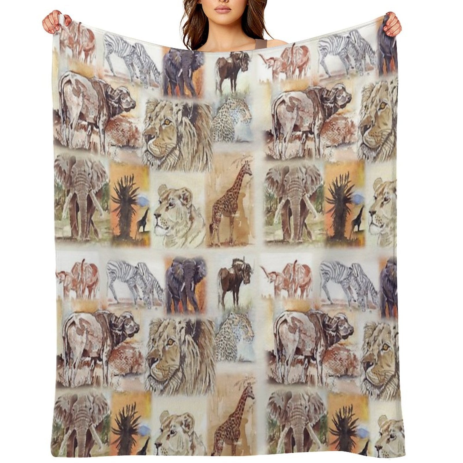 Lodge Décor - South Africa's Wildlife Wonders Versatility Throw Blanket