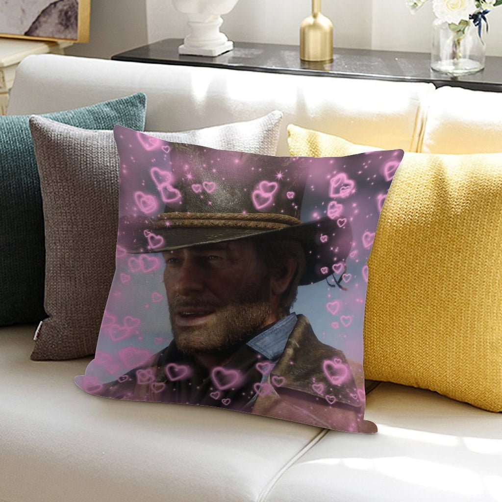Arthur Morgan Hearts Soft Bedroom Essential Throw Pillow