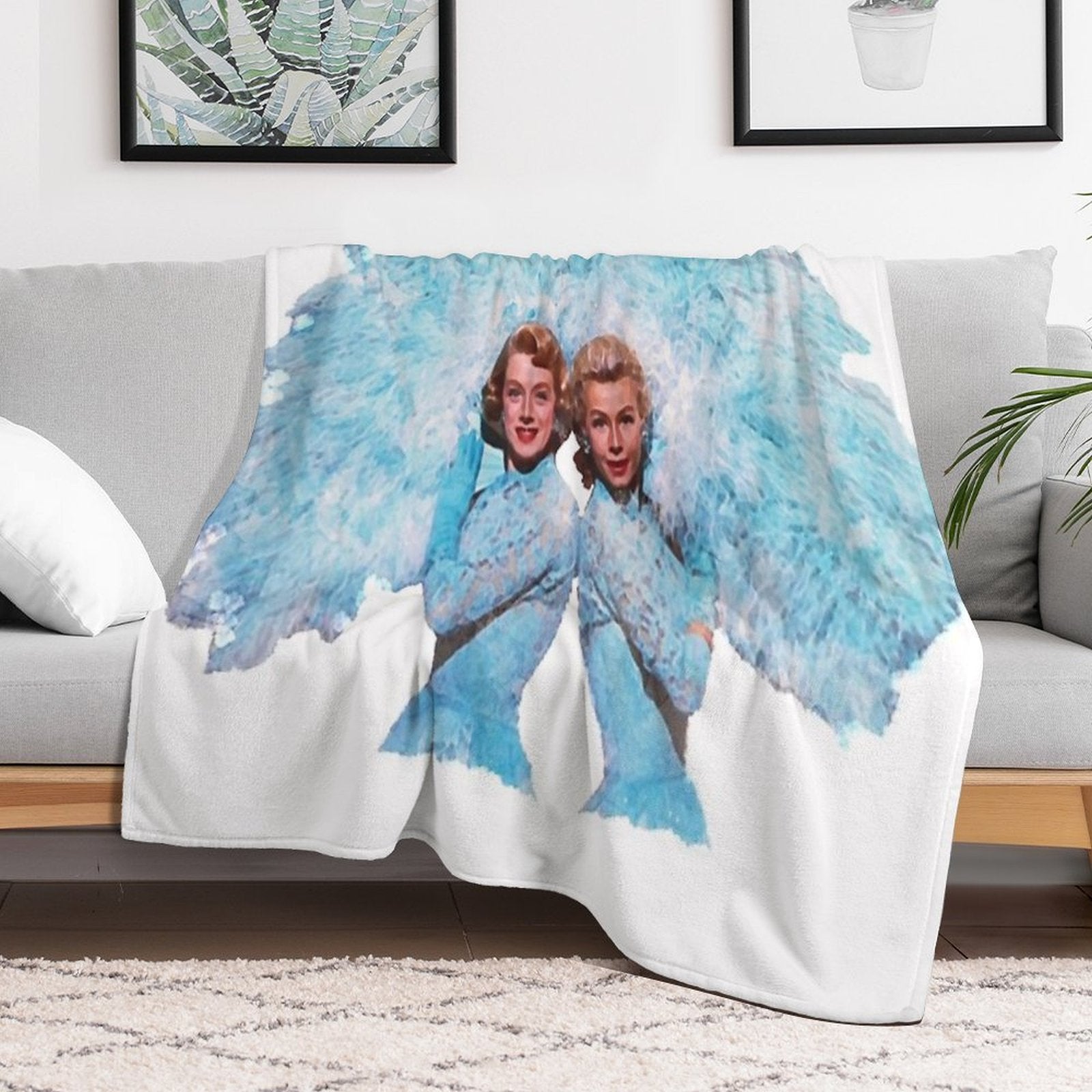 Sisters - Watercolor Plush Throw Blanket