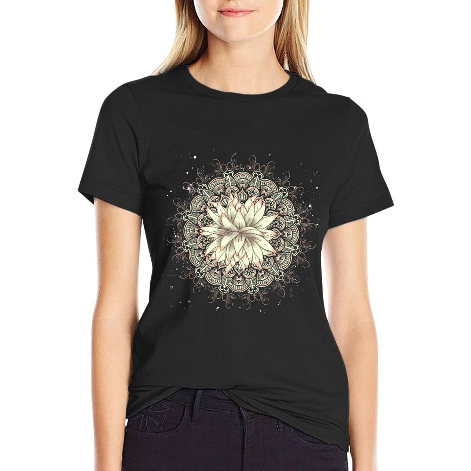 Buddhist Flower Blossom Prana Art Spiritual Lotus Mandala  Breathable T-Shirt