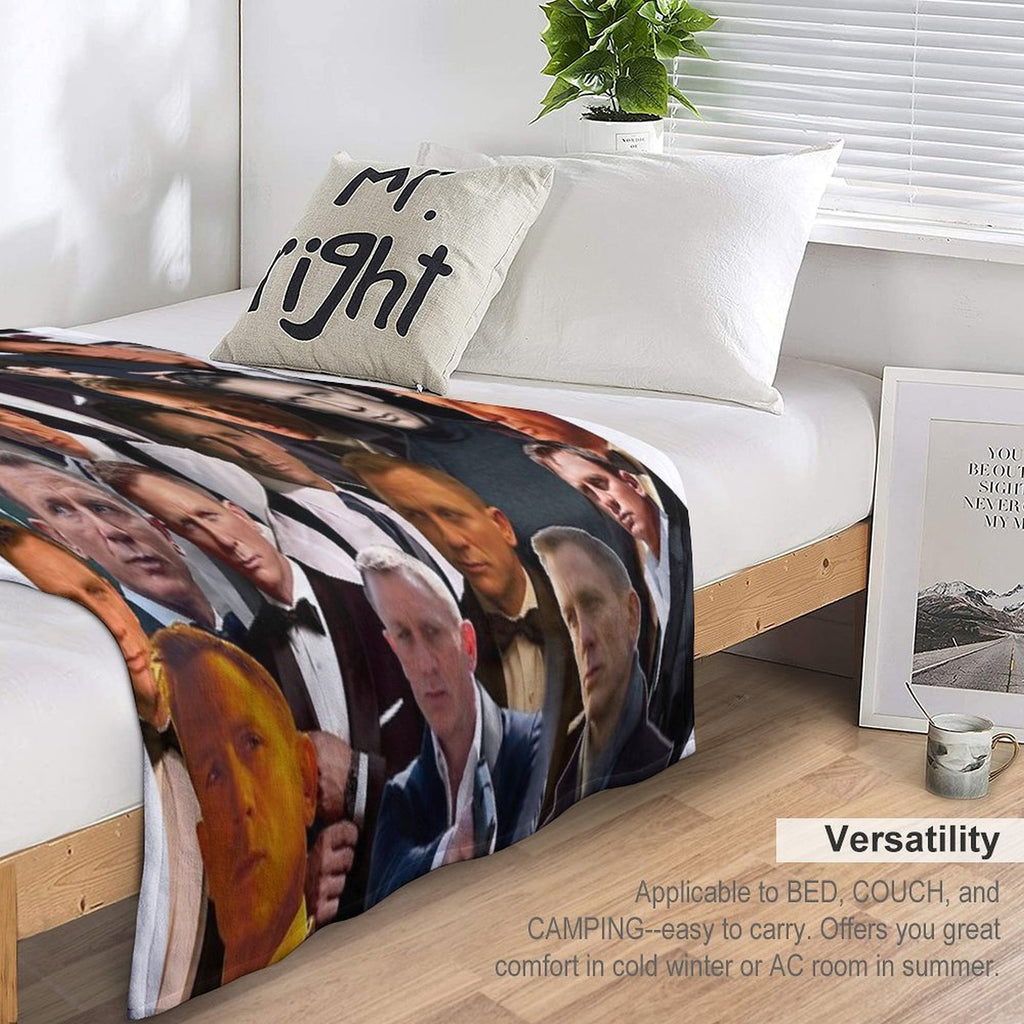 Daniel Craig Photo Collage Travel-friendly Throw Blanket