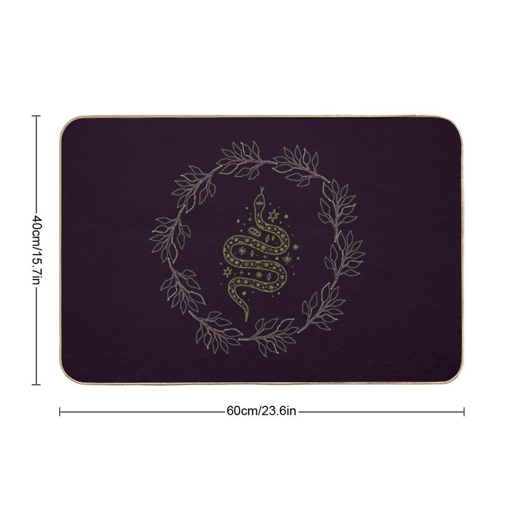 Green Witch Serpent And Wreath  Multi-Purpose Bath Mat