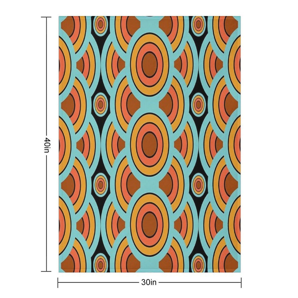 60s 70s Style - Retro Modern Circles - Vintage Mid-Century Versatility Throw Blanket