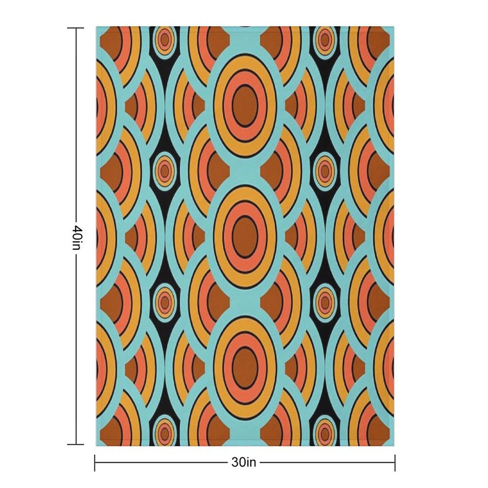 60s 70s Style - Retro Modern Circles - Vintage Mid-Century Versatility Throw Blanket