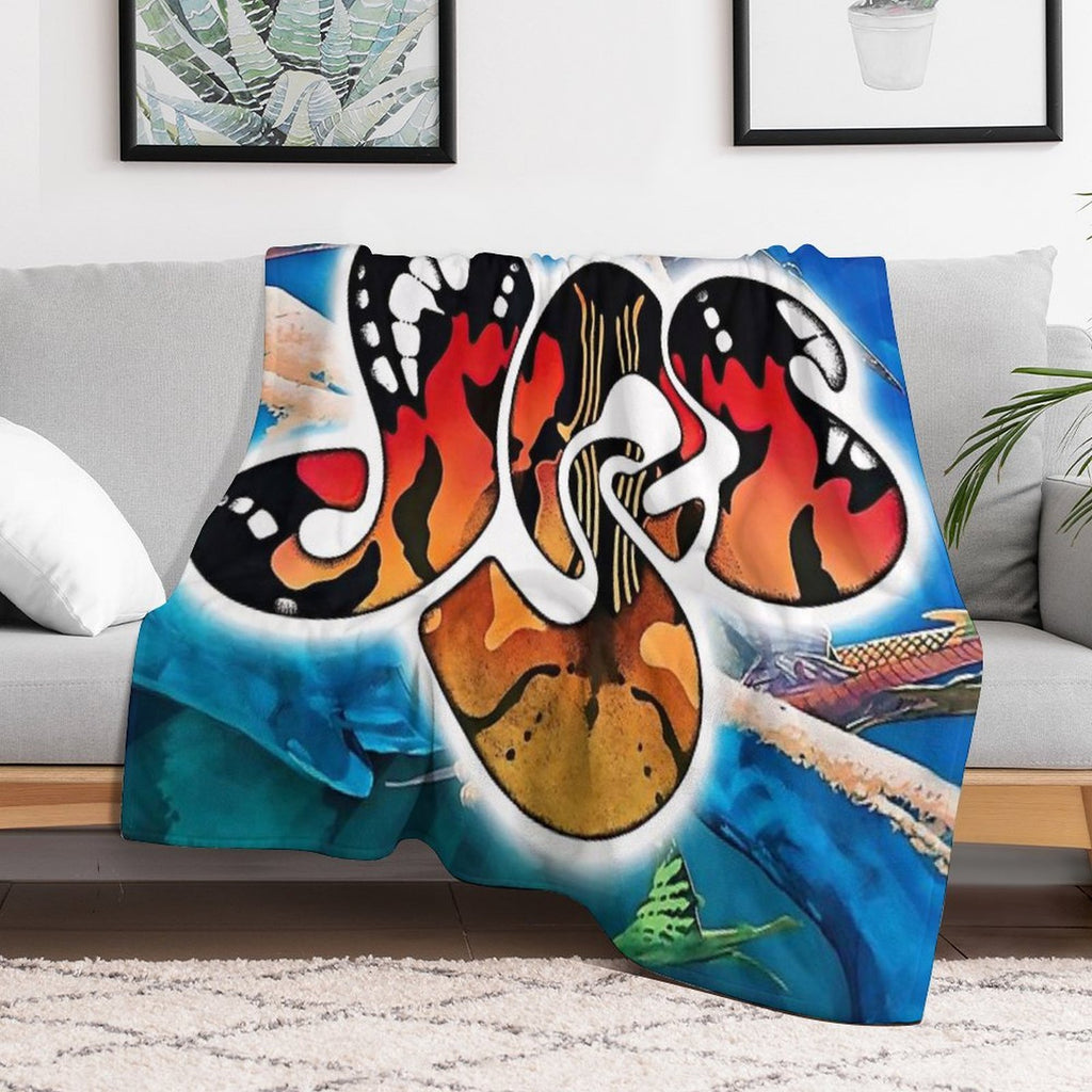 Yessongs, Progressive Rock, Fantasy Print, Surreal Art, Fantasy Landscape, Music Lover Gift Shrink-resistant Throw Blanket