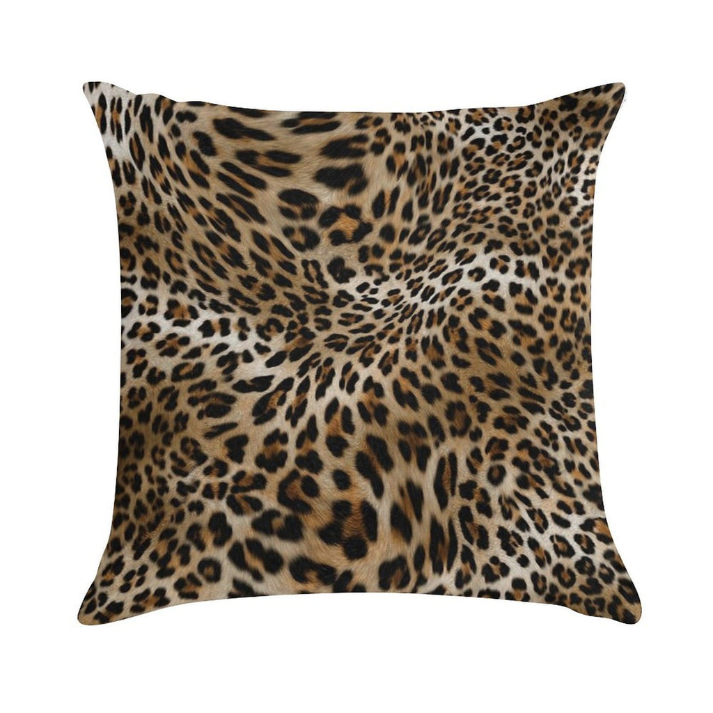 Leopard Pattern Soft Short Plush Fabric Throw Pillow