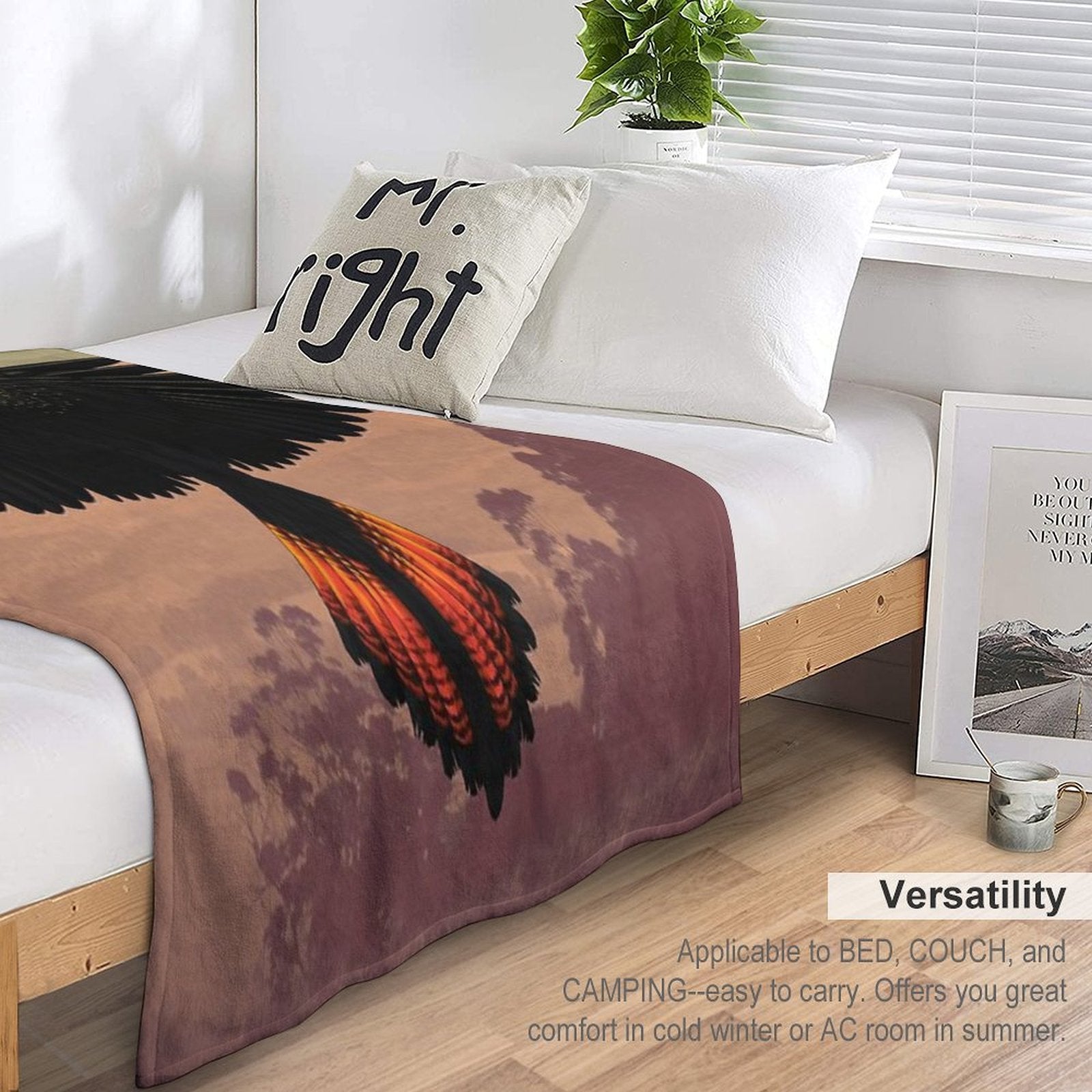 Red-Tailed Black Cockatoo - Australian Bird Sustainable Throw Blanket