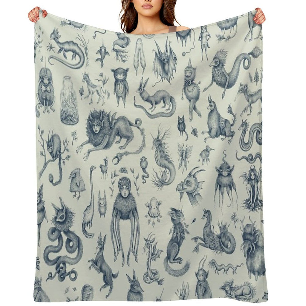 Beings And Creatures Premium Throw Blanket