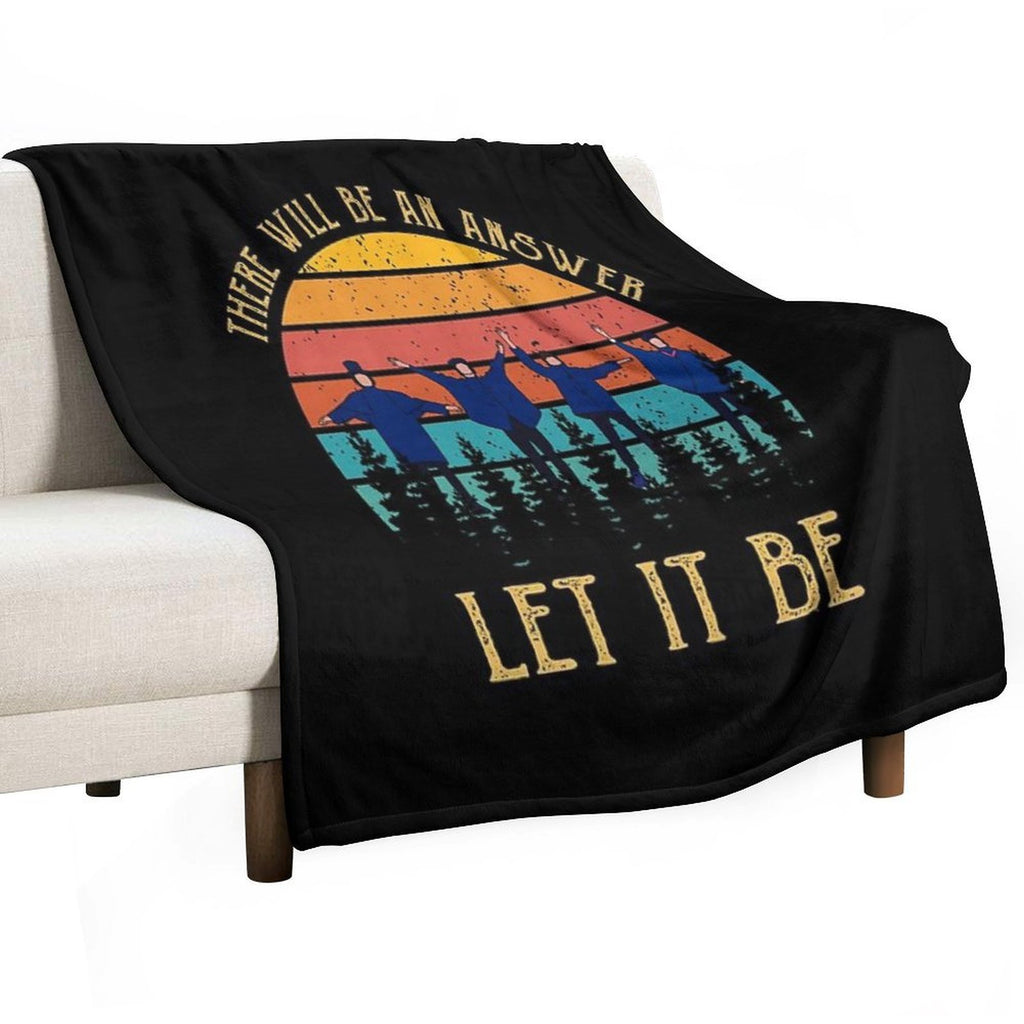 Vintage There Will Be An Answer Let It Be Premium Throw Blanket