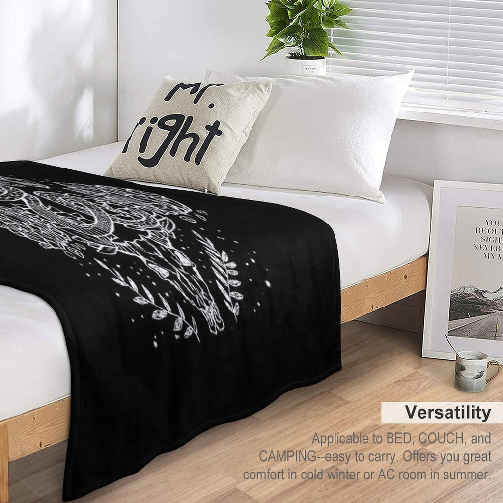 Moon Phases, Snakes, And Crystals Witchy Design Lightweight Throw Blanket