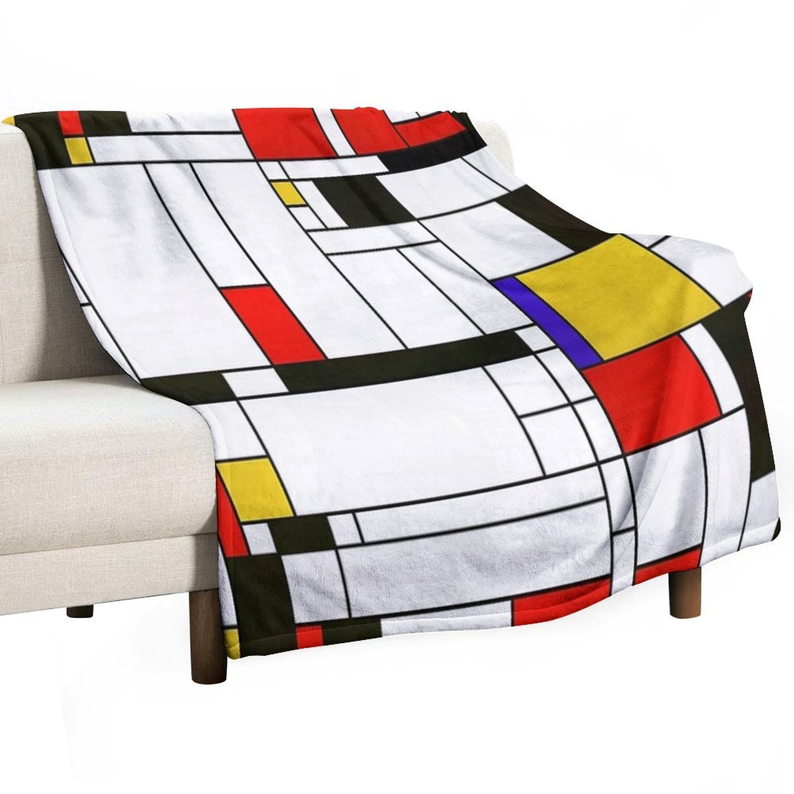 Mondrian Style Abstract Art Premium Throw Blanket