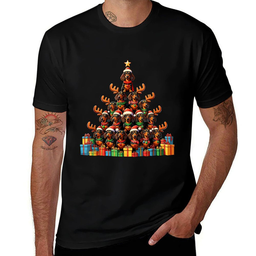Christmas Tree Dachshund Dog Dachshunds Doxie  Lightweight T-Shirt