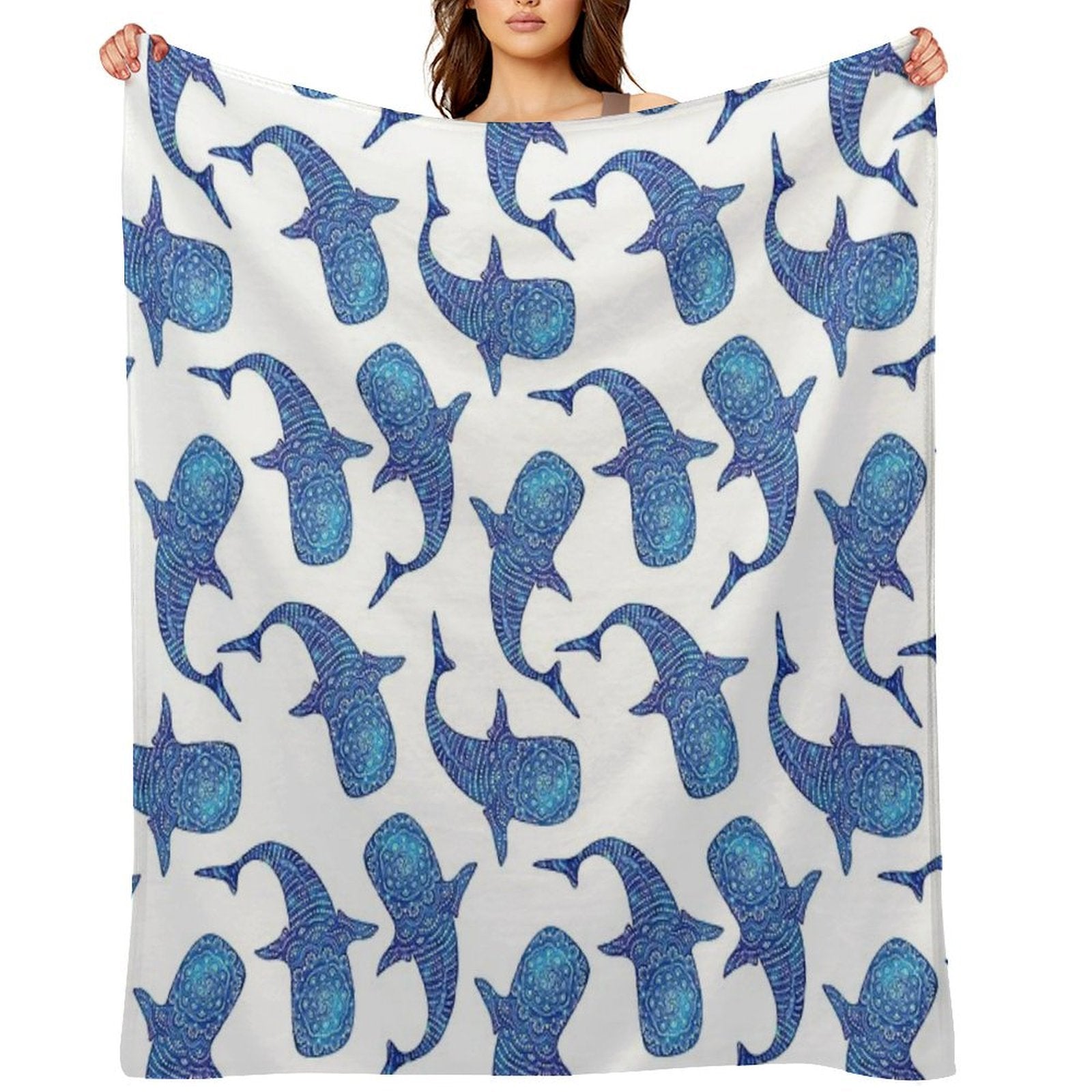 Marokintana - Whale Shark I Plush Throw Blanket