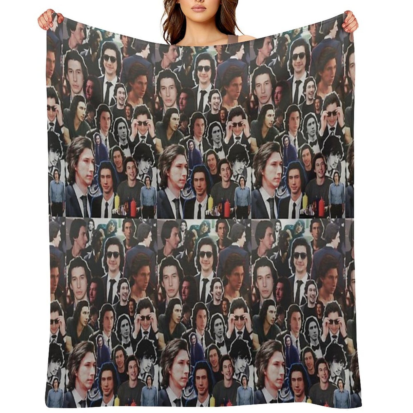 Assorted Adam Driver Collage Anti-pilling Throw Blanket